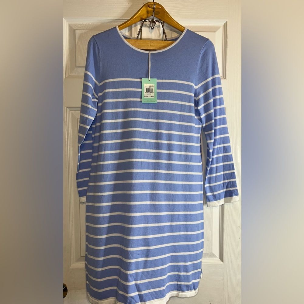 Sail To Sable lightweight Sweater Striped Nautical Dress Size Large NWT